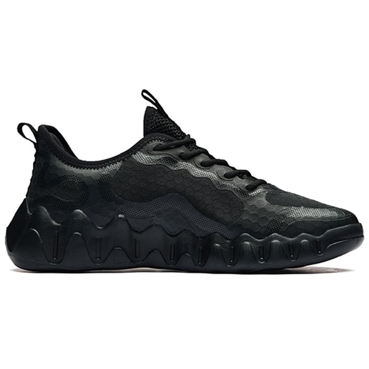 Anta Outdoor Series Fabric Synthetic Leather Shock Absorbing Non-Slip Wear-Resistant Breathable Low-Top Casual Shoes Men Sneakers Black 112226602-1