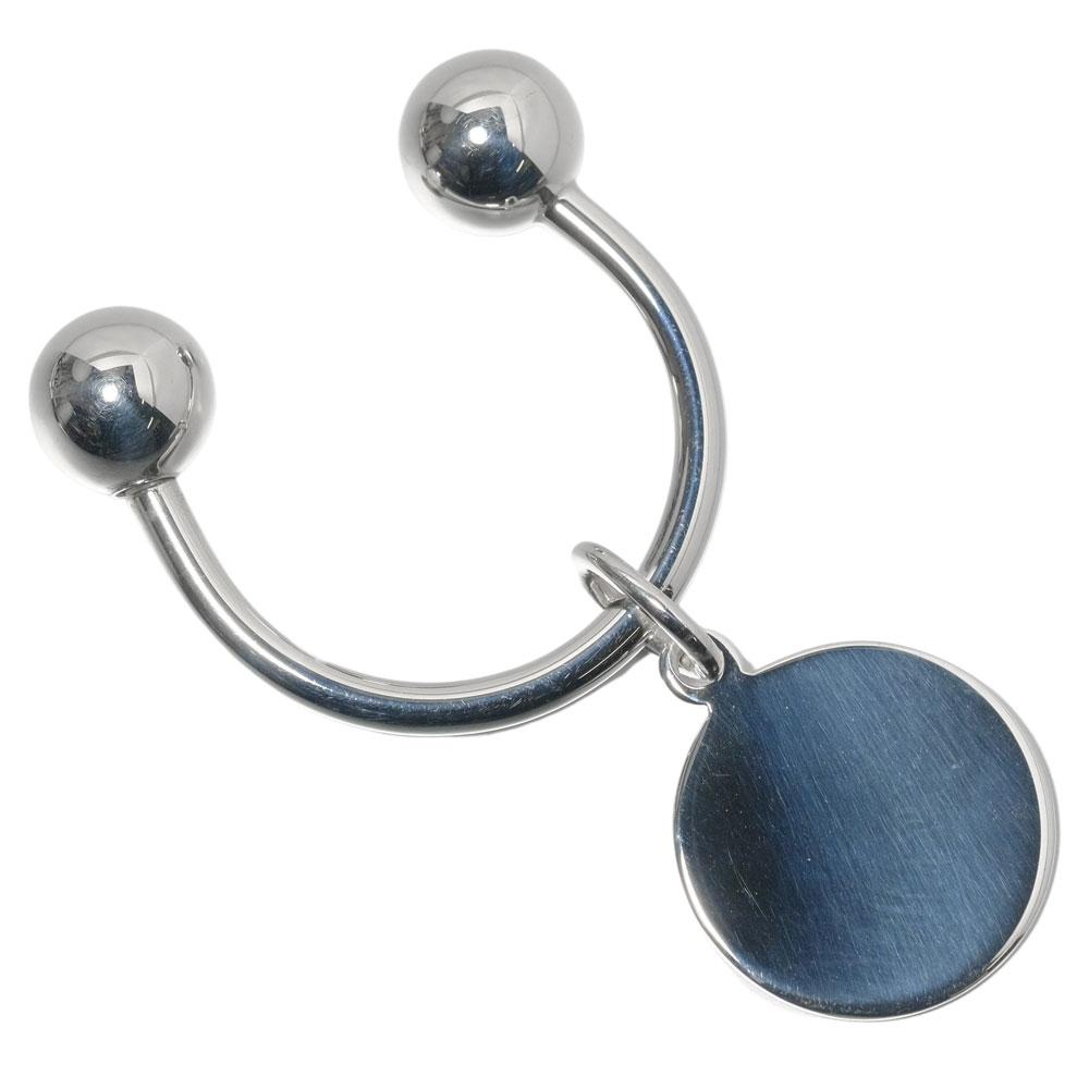 TIFFANY&Co. Key Ring Round Tags Silver925 Unisex Used