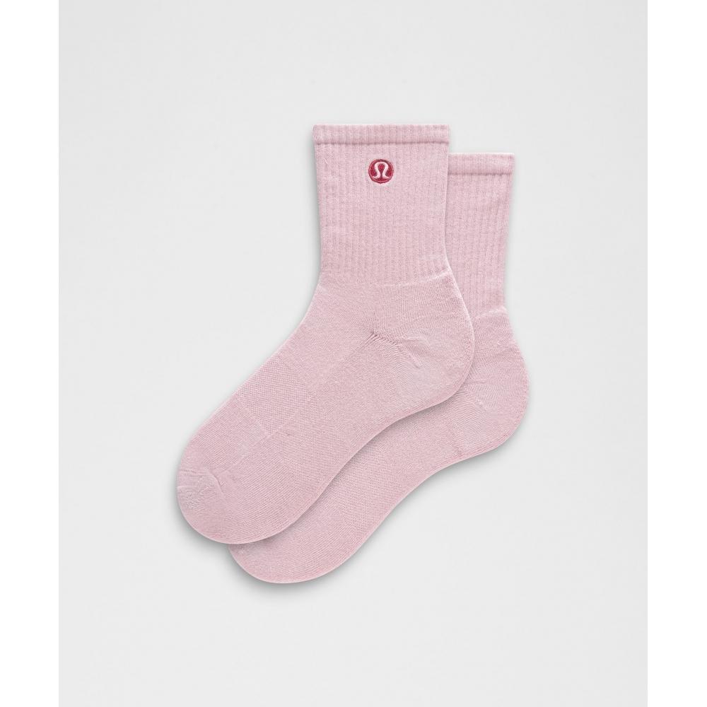 

Lululemon Носки унисекс Daily Essential Quarter, розовая дымка XL