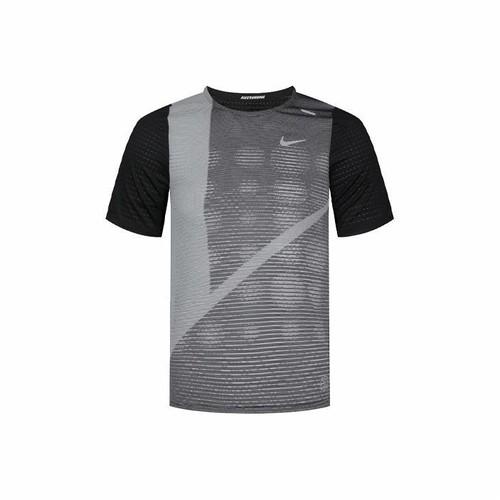 Nike Удобная и дышащая повседневная футболка с коротким рукавом для бега S серый
