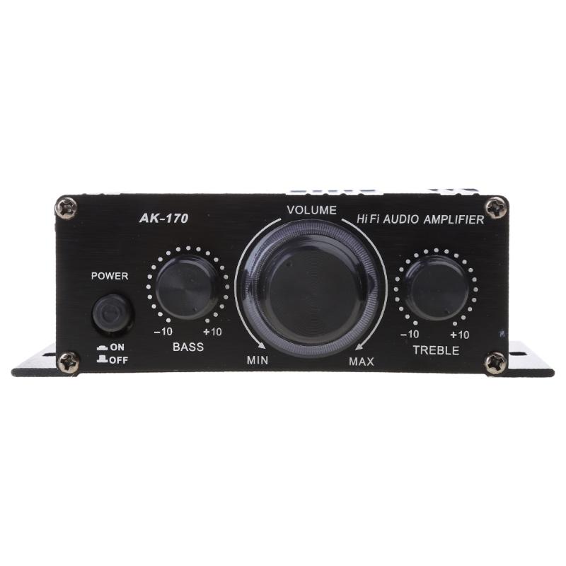 HiFi-Leistungsverstärker für AK 170 mit blauer LED-Beleuchtung, geeignet für Auto, Zuhause, Club, Party, Musik, DIY, kabelloser Stereo-Musik-Autolautsprecher