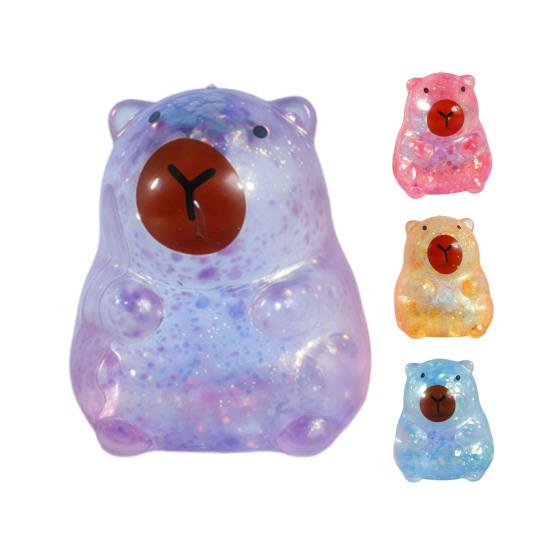 1/4ks Kapybara Cukrová Antistresová Míčová Úleva od Úzkosti Třpytivá Kapybara Mačkací Hračka Pružná Pomalé Vzestupné Relaxační Průhledná Kapybara Stlačovací Fidget Hračka