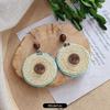New summer bohemian retro vacation grass vine woven earrings femininity long island beach wooden earrings