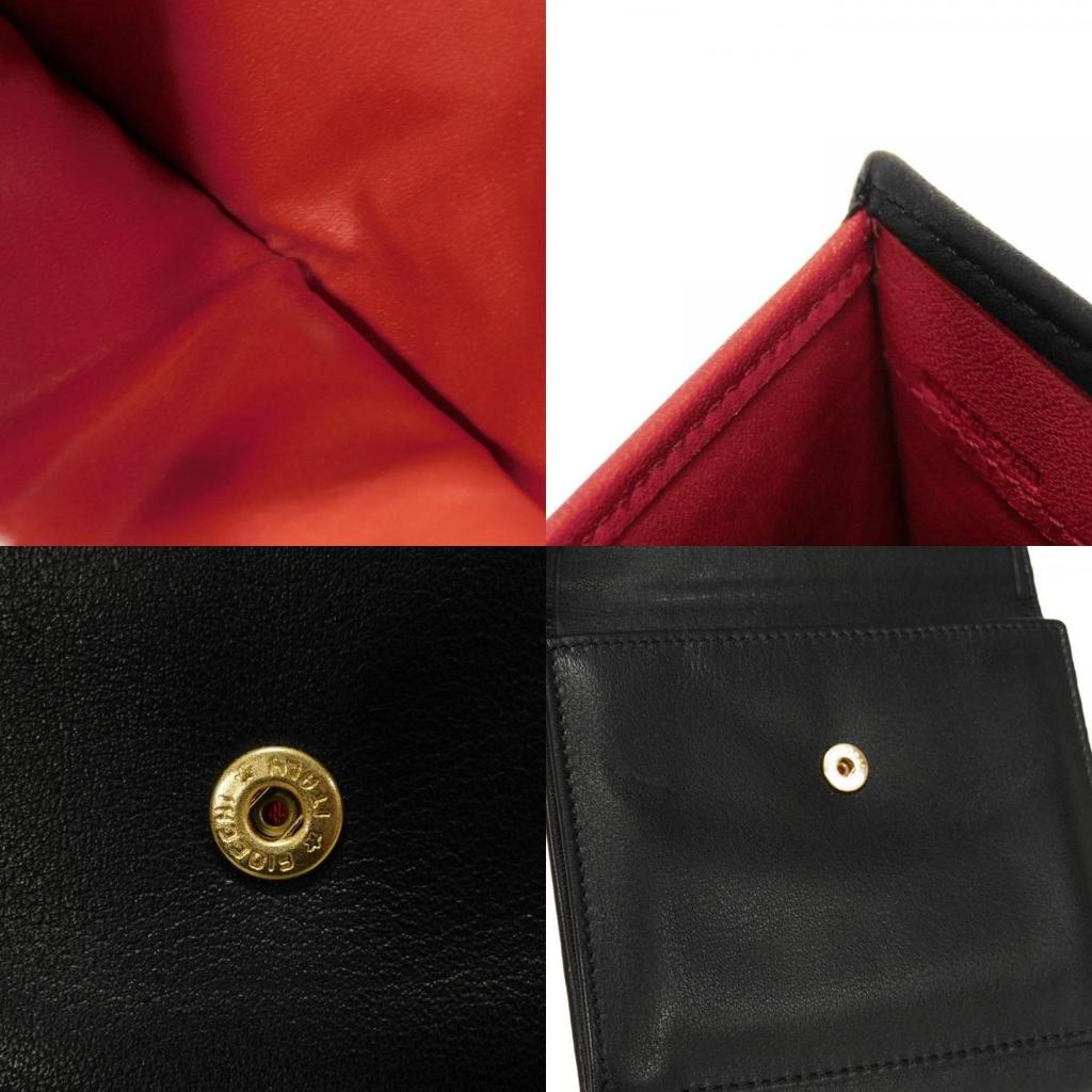 Used 10656 Trifold Wallet 7942, Old Style, Smooth Calfskin, Vintage, Old Red, Two-Tone CD Logo, Black, Unisex from