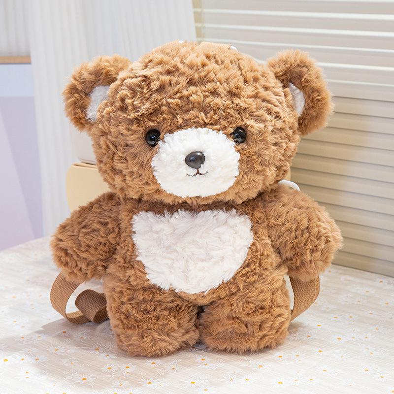 Cute Ryan Bear Plush Teddy Double Shoulder Bag - Children's Gift for Girls