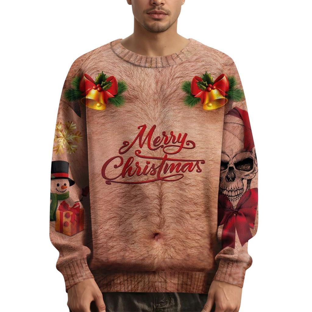 Men's Christmas  Printed Collar Sweater