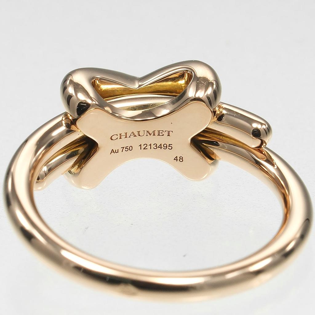 Chaumet Lian Ring K18 Pink Gold/diamond #4.5(US Size) 5.3g Women Used