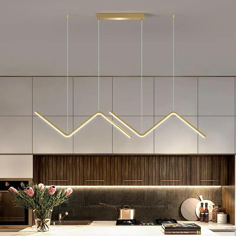Modern LED Pendant Light For Living Room Kitchen Bar Restaurant Hanging Lamps Minimalist Long Chandelier Decor Lighting Fixtures