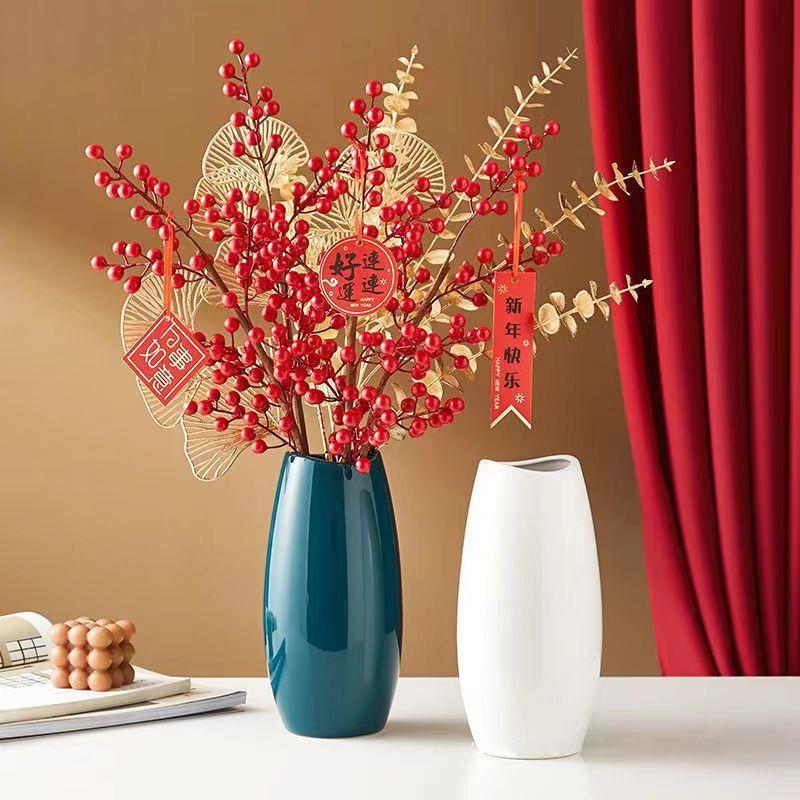 Artificial New Year Red Fruits Branch Christmas Decorations Fake  berries Plastic Plants Home Harvest Festival Christmas Decor