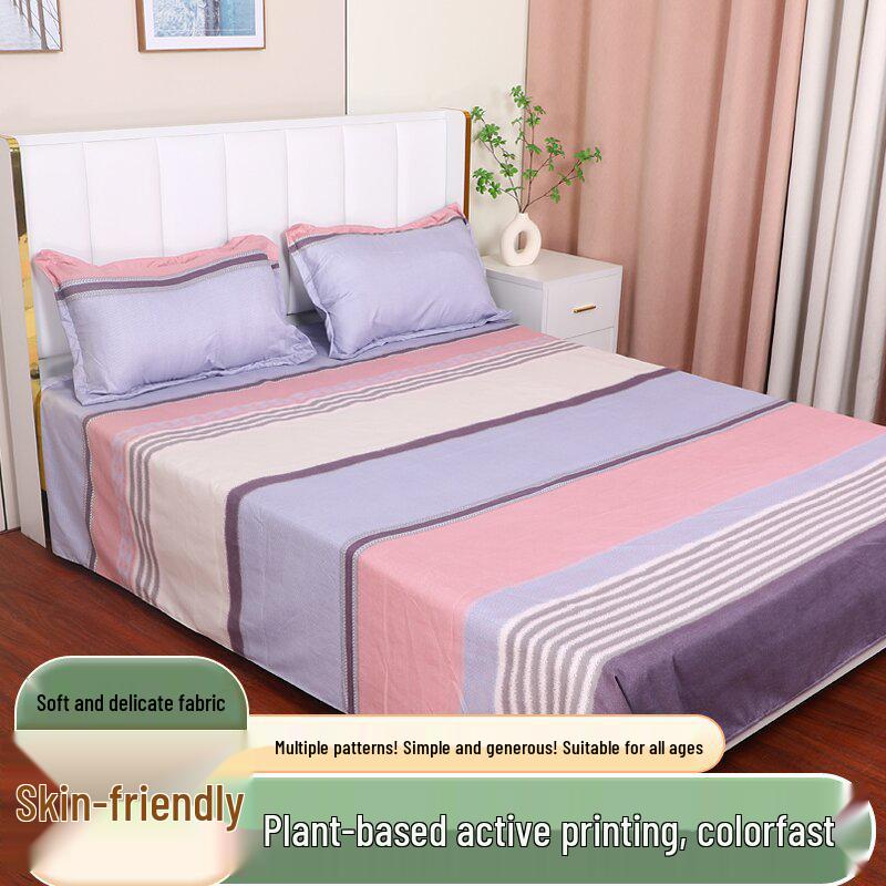 Cotton Dormitory Bedding Set: 3-Piece Quilt Cover and Single Sheet for Student Single Bed.