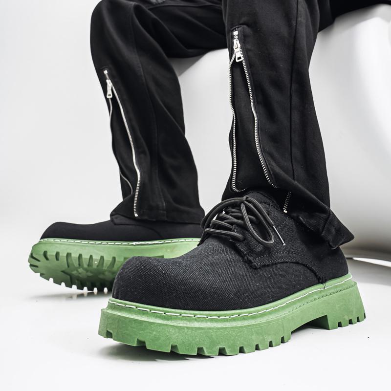 Men's shoes 2025 spring new British style casual versatile men's thick-soled wear-resistant retro big head leather shoes tide