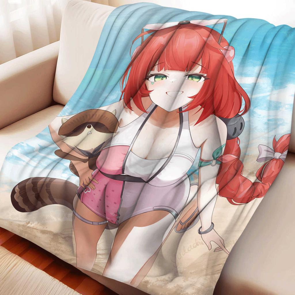 Cartoon Zenless Zone Zero Ukinami Yuzuha Flannel Blanket Cover Warmth Soft Anime Blanket Multifunctional Universal Blankets