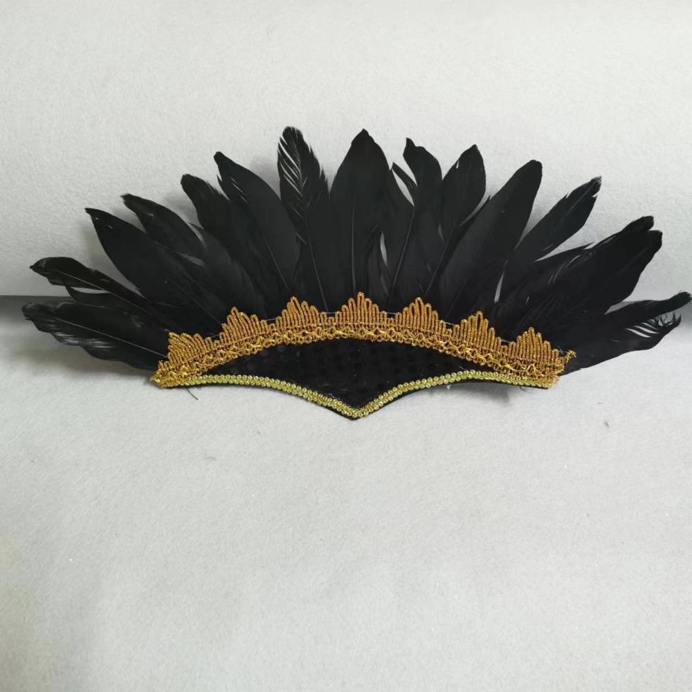 Head-mounted Feather Headdress Hair Band Carnival Costume Headwear Chief Headdress Adult Kids