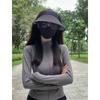 Women's Black Ice Silk Slim-Fit Stand-Collar UV Protection Yoga Top