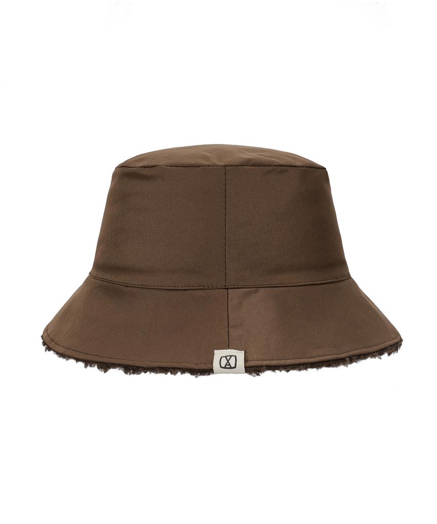 Bajal Va Square Label Reversible Bucket Hat Brown