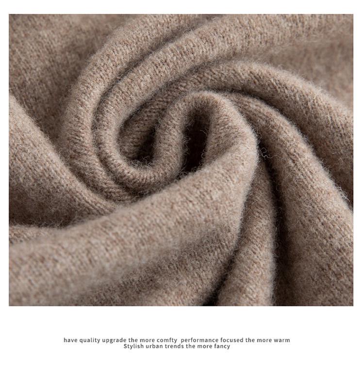 Men's Plus Size Loose Fit Pure Wool Round Neck Sweater, Autumn/Winter Cashmere Knitted Top