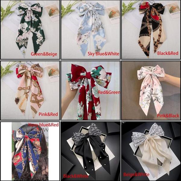 Ribbon Bow Hair Clip Large Vintage Style Hair Clip Spring Clip Hair Accessory Headwear Accessory