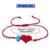 Handcrafted Red Cord Evil Eyes Bracelet With Heart Charm Adjustable Wrist Jewelry For Women Men Friendship Gift