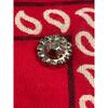 Used 80s USA-made bandana, red, paisley, with concho and studs, made in America