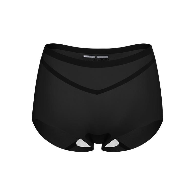 Plus Size Women's Summer Thin Ice Silk Trackless Cotton Crotch Quick Drying Breathable High Waist Triangle Briefs
