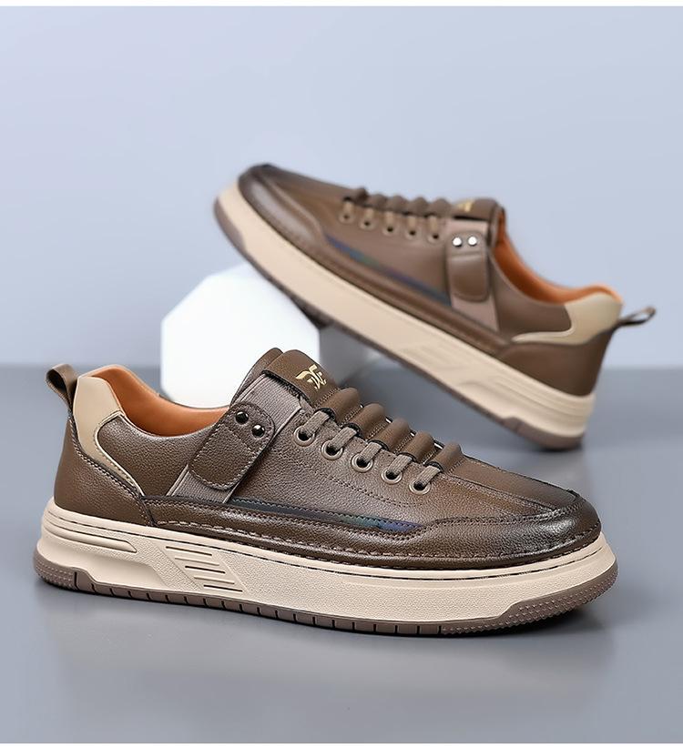 

Модные британские кожаные кроссовки на платформе для мужчин, дизайнерские повседневные мужские кроссовки с мягкой подошвой, осенняя мода, спорт, Zapatos Hombre 38