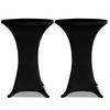 Housse de table - Noir - Ø 70 cm - Extensible - 2 pièces - Lavable à 40°C