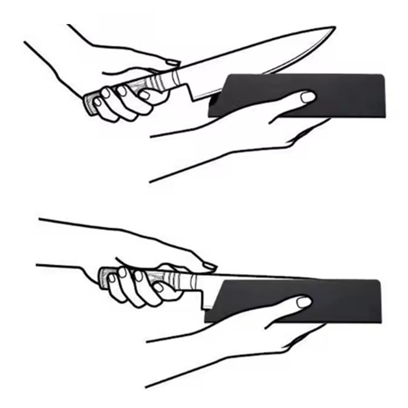 A84E-Universal 8-Piece Knife Edge Guard Set Black ABS Plastic Sheath Non-Toxic Felt Lining For Chef Kitchen Tools
