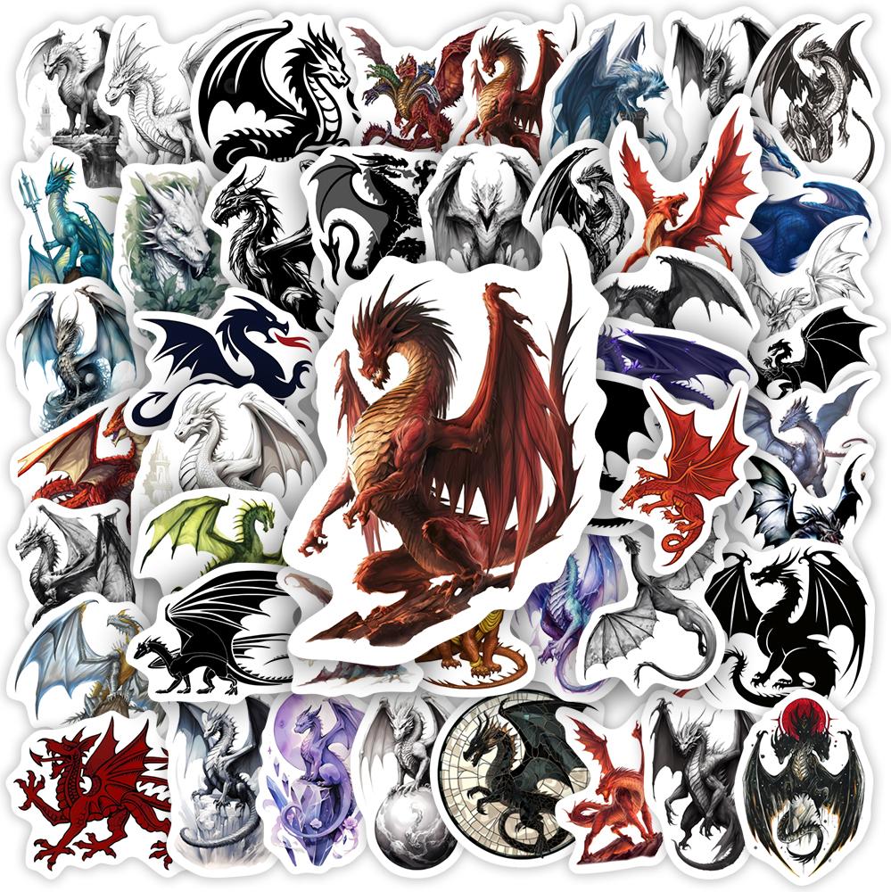 Fantasy Dragon Sticker Magic DIY Toy Graffiti Decal for Scrapbook Journal Laptop Phonecase Luggage Bottle Decorative Waterproof