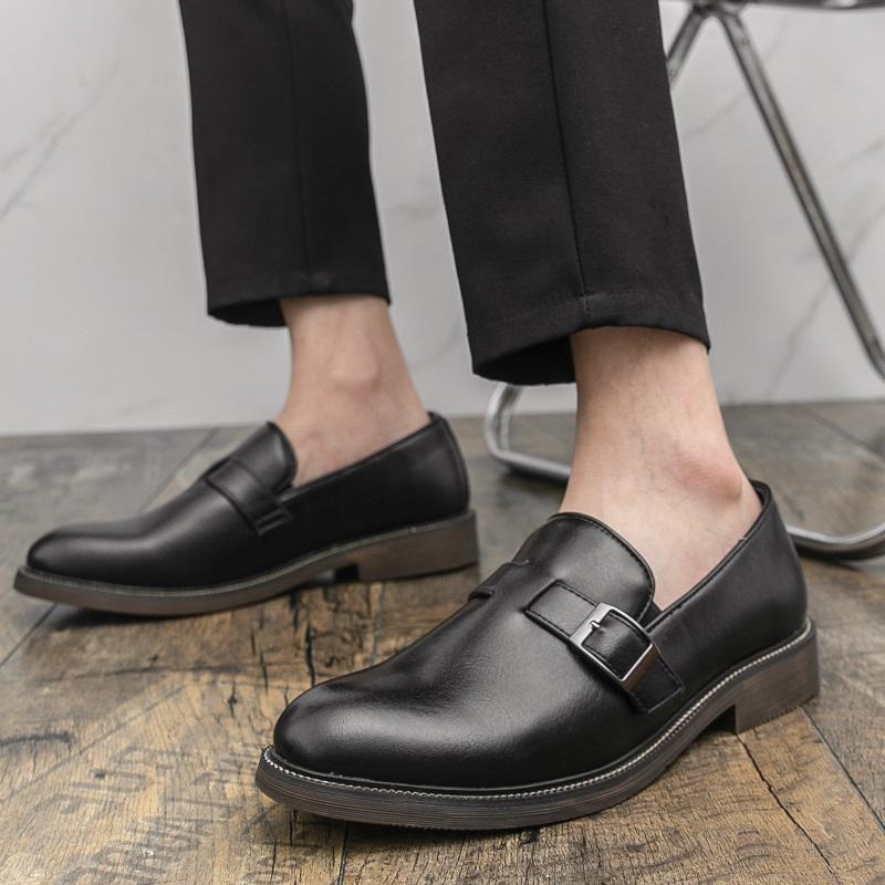 New Slip On Monk Strap Loafers New Men's Patent Leather Platform Shoes Designer Formal Wedding Dress Homecoming Footwear