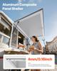 Verkaufsfenster 135x84 cm, Servicefenster aus Aluminiumlegierung für Food Truck, bis zu 85 Grad aufstellbares Bedienfenster mit 4 Schiebefenstern, Markisentür,