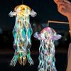 Colorful Jellyfish Lamp with Long Lace Ribbon Portable Jellyfish Lantern