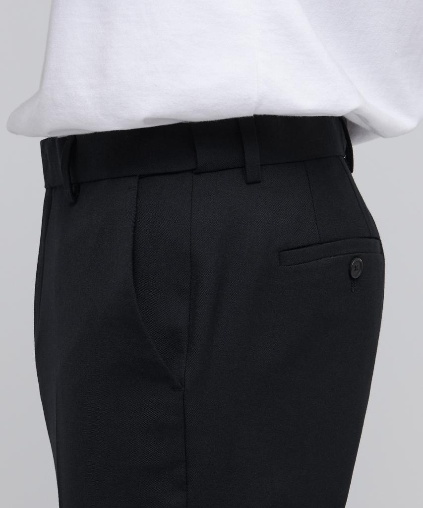 Musinsa Standard Wool Tapered Hidden Banding Crop Slacks [Black]