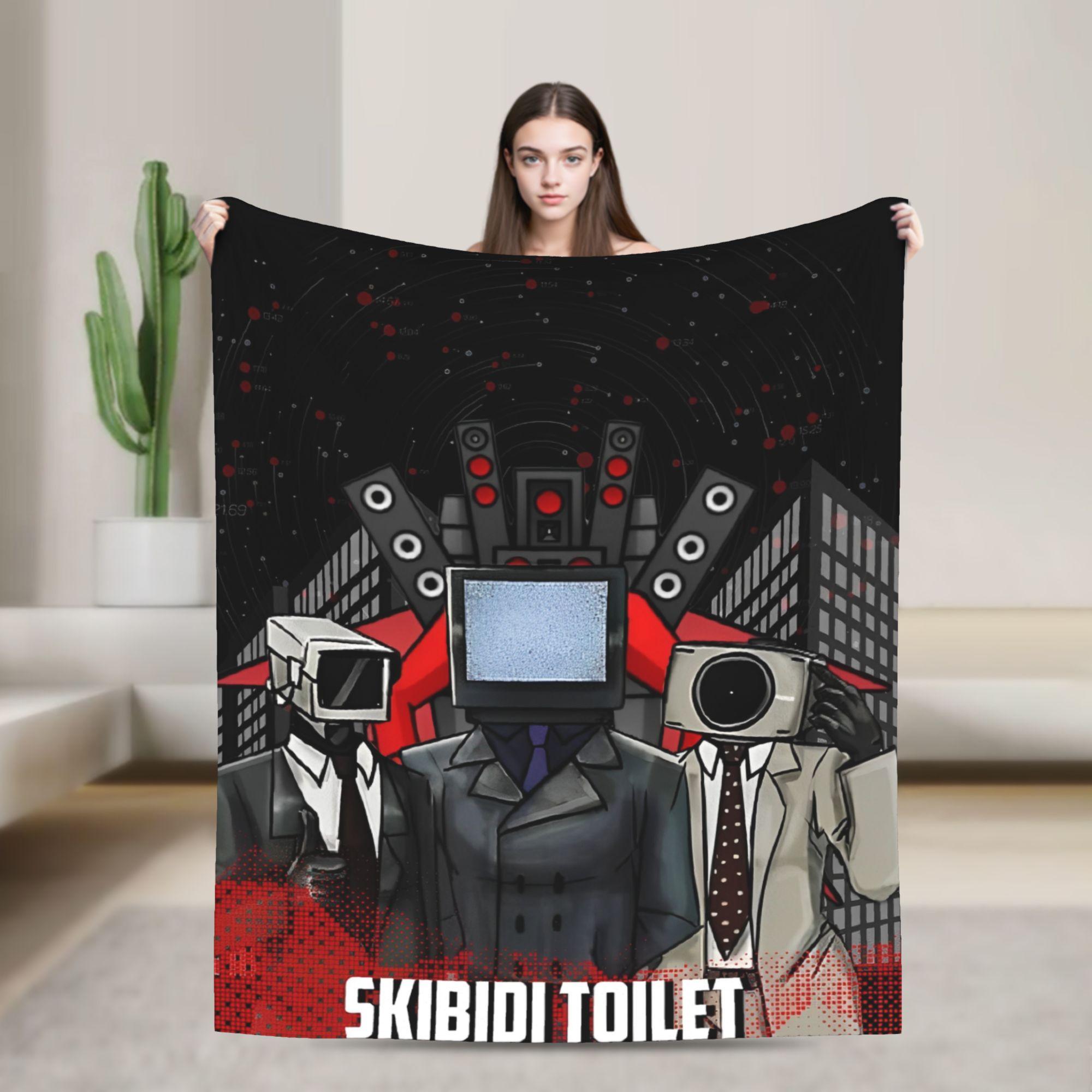 

Skibidi Toilet Speakerman Blanket Soft Aesthetic Plush Throw Blanket For Home Decor Airplane Travel Flannel Bedspread Bed Cover 75cmx90cm