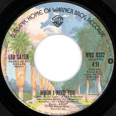 7-Zoll Schallplatte LEO SAYER - When I Need You WBS8332 Warner Bros. Re 1977 US Pop Used