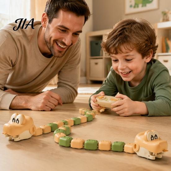 Kids Electronic Snake Toy 1/2 Sets RC Electric Magnetic Toy, Remote Control Eating Itself Competitive Party Game for Kids, Hands-Eye Coordination