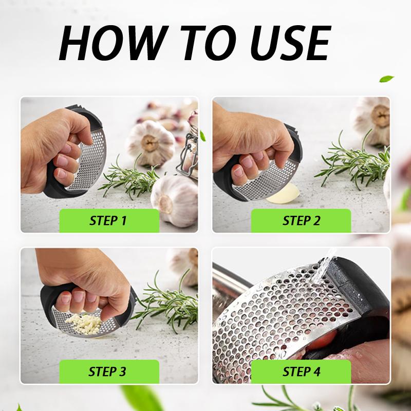 Prensa de Ajo de Acero Inoxidable Herramienta de Cocina Picadora Manual de Ajo con Forma de Anillo