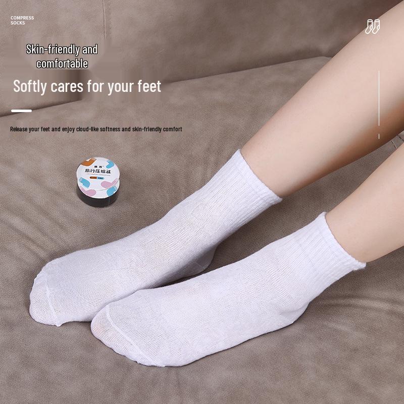 Unisex Einweg Kompressionssocken, Kurze Länge für Reisen, Kein Waschen erforderlich.