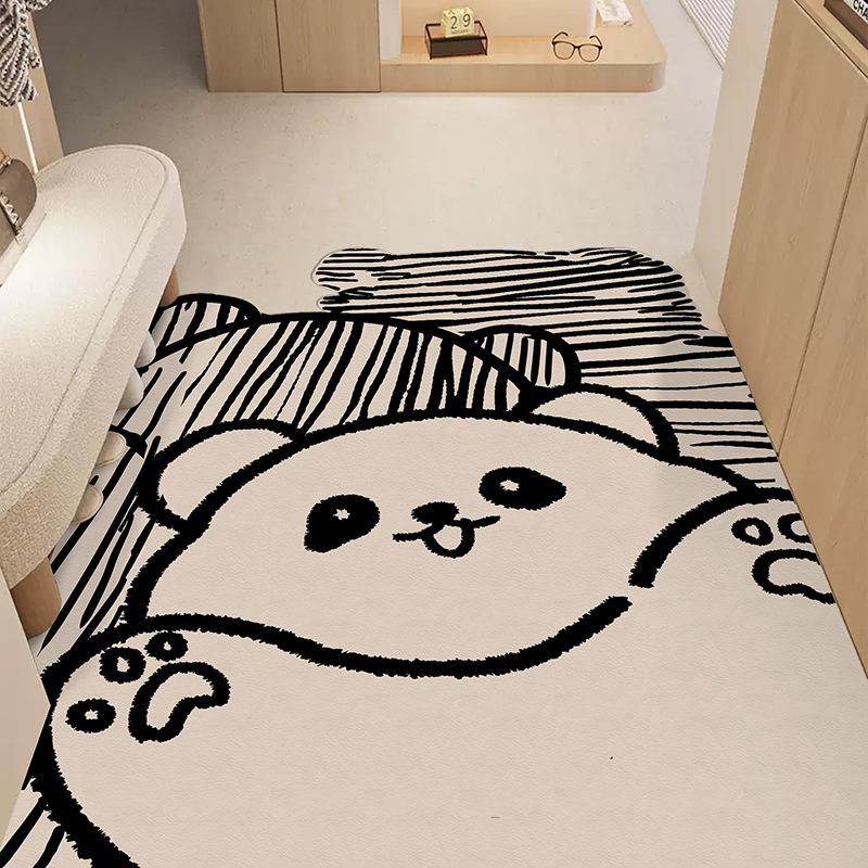 Cute Cat Household Door Floor Mat Leather Floor Mat Entry Door Porch Non-Slip And Wear-Resistant Foot Mat Girl Heart Floor Mat