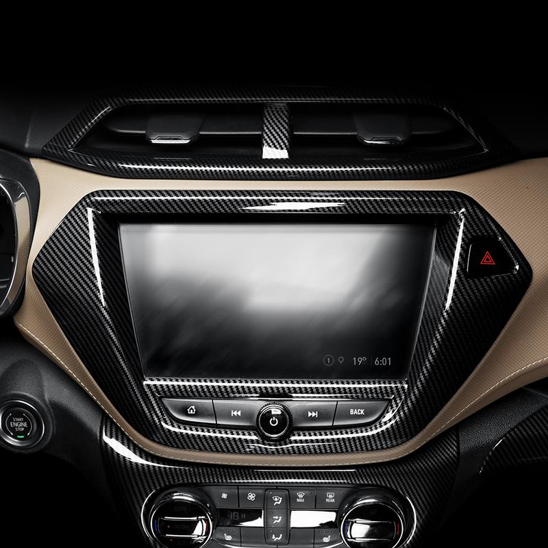 For Chevrolet Trailblazer Carbon Fiber ABS 8inch Screen Navigation Center Control Panel Cover Trim