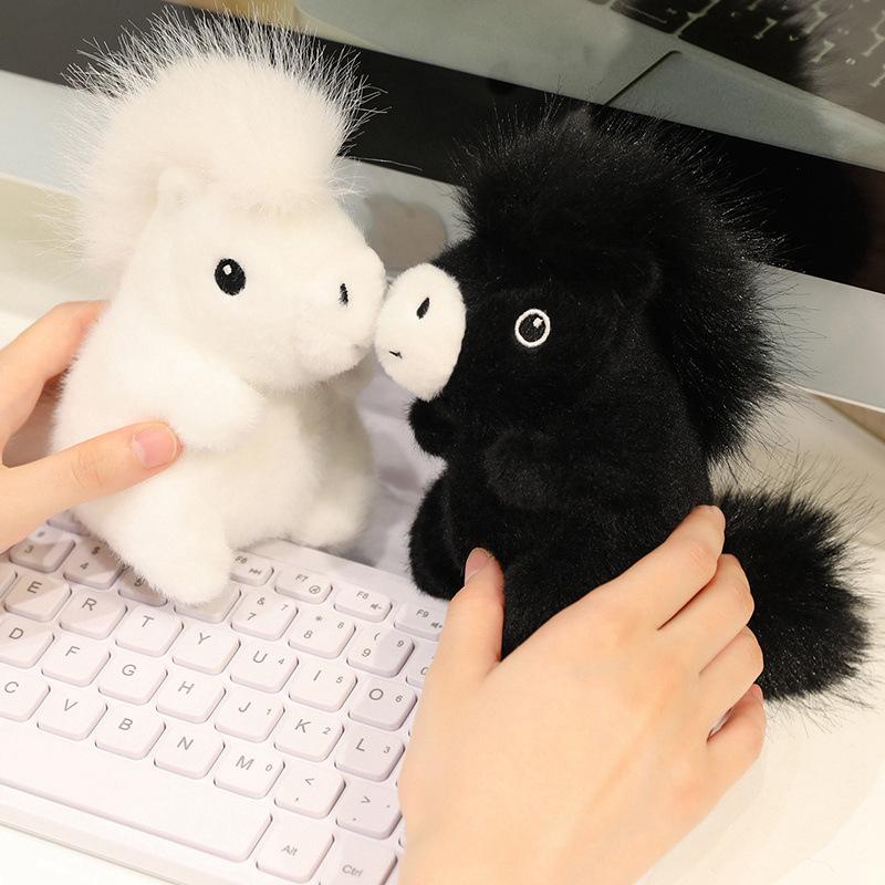 Year of the Horse Mascot Creative Foal Plush Toy Doll Black Maxima Doll Home Ornament