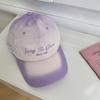 Gradual change color letter embroidery baseball cap women's wide brim enlarged and deepened soft top hat big head circumference show face small hat