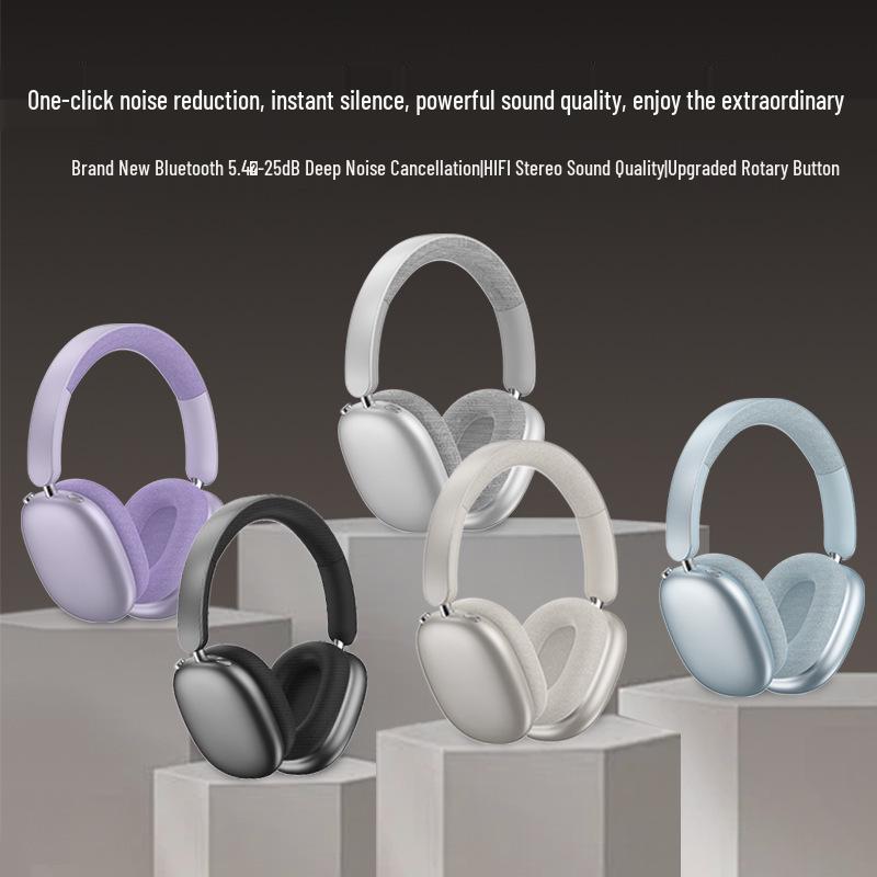 2026 Patchwork Knob Noise Cancelling Bluetooth Over-Ear Headphones - Long Battery Life, Low Latency, Compatible with Mobile Phones