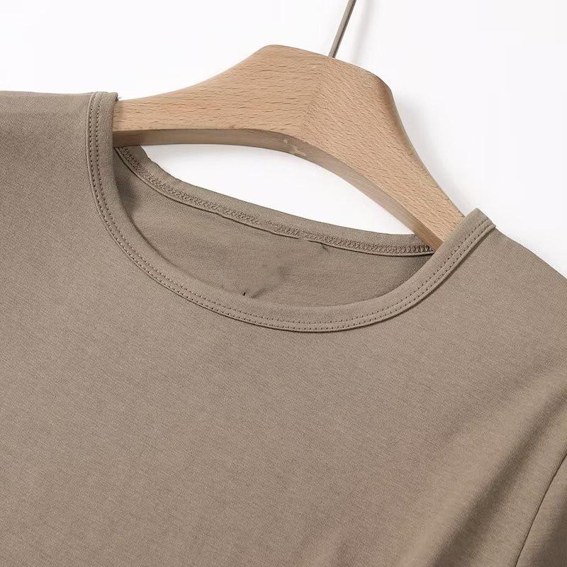 Dam T-shirt med rund hals och korta ärmar - Sommar Mode