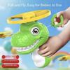 Non-Toxic Childrens Dinosaur Bamboo Dragonfly Toy Hand Pulled Flying Disc Frisbee Spinning Flying Parent Child Outdoor Interaction Toy