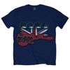 The Beatles 'Guitar and Flag' Navy Blue T Shirt - NEW Unisex T-Shirt