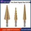 Pagoda 3-Piece Metric Titanium-Plated Step Drill Bit Set with Hex Shank