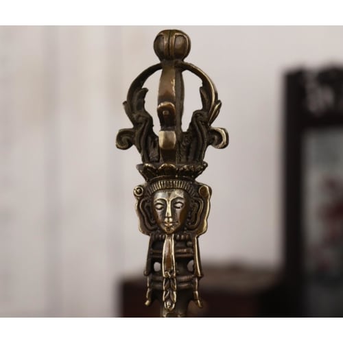 Pure Copper Vajra Bell, Buddhist Hand Bell, Meditation, Healing, Purification, Stress Relief, Spiritual Purification, Ideal for Temple Use, Esoteric B