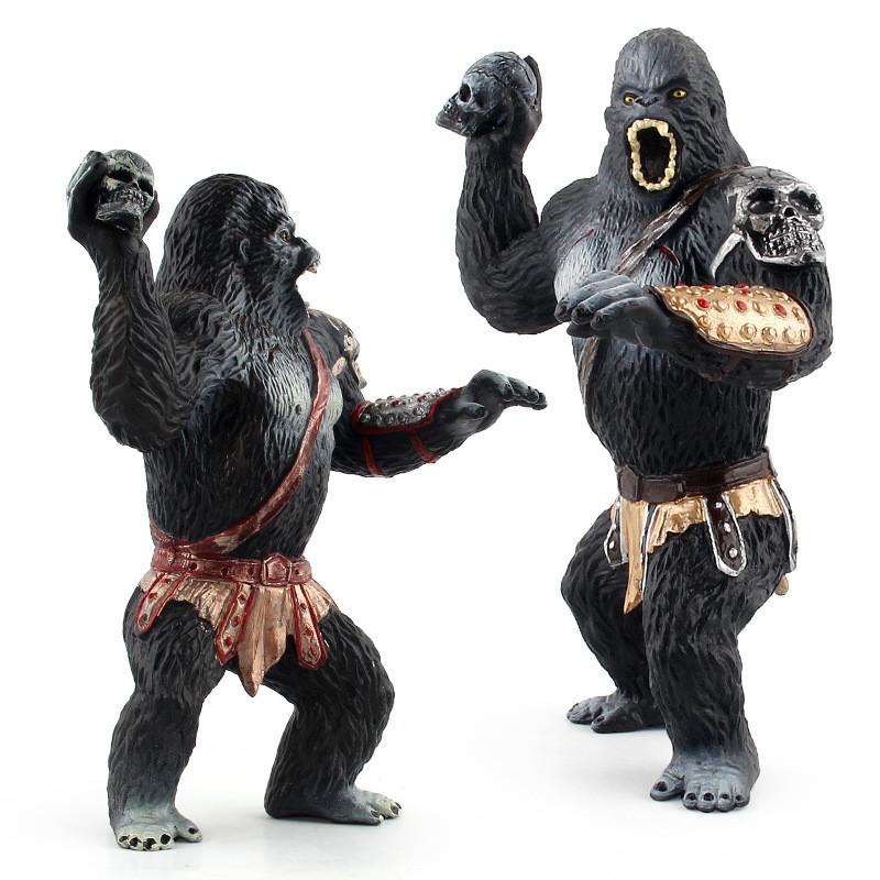 Lifelike Gorilla Warrior Figurine Pvc Jungle Animal Model For Home Decor