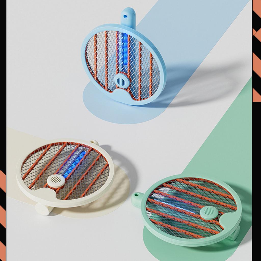 Elektrisk flugsmälla racket 4 i 1 automatisk bärbar handhållen elektrisk flugracket sovrum bakgård