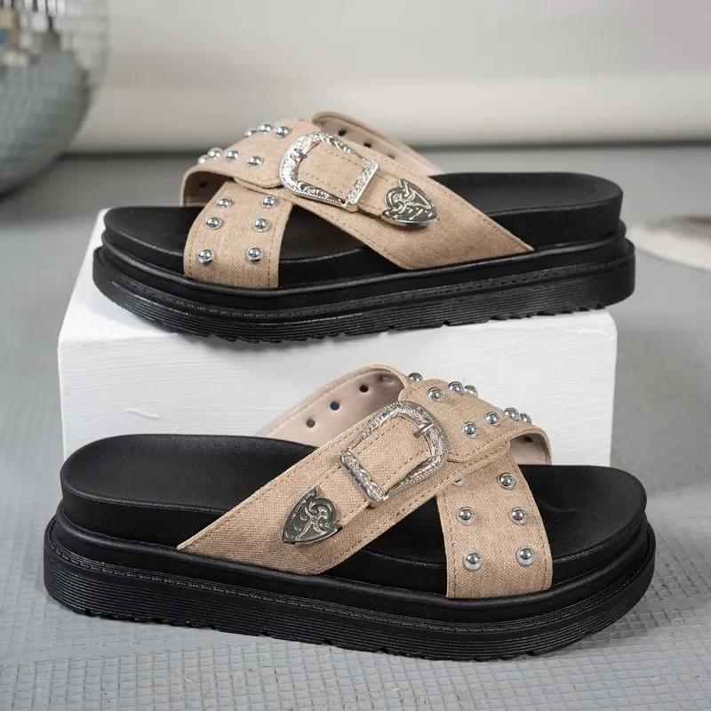 New Fashion Platform Sandals Blue Ladies Summer Dress Open Toe Beach Slippers Punk Gothic Wedge Heel Women Sandals Plus Size